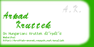 arpad kruttek business card